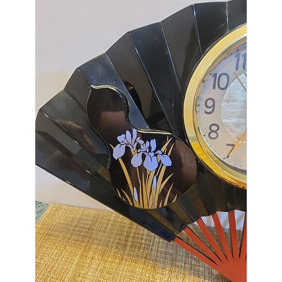 Vintage Japan Fan Wall Clock Atomic Age Quartz Mid Century Modern WORKS - Picture 4 of 9